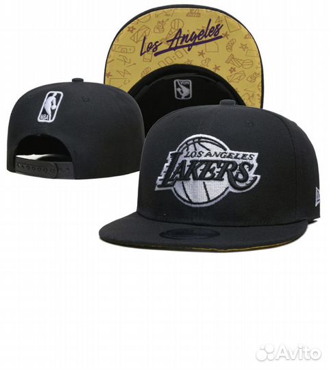 Бейсболка с прямым козырьком снепбек NewEra Lakers