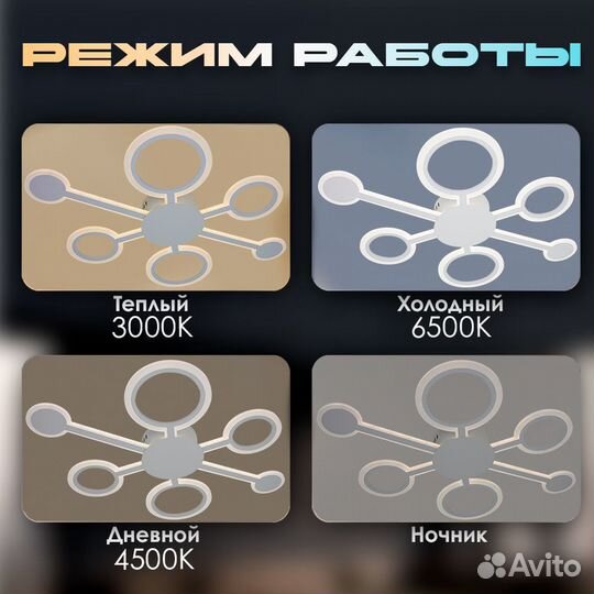 Люстра потолочная новая 7515 элайт 168вт