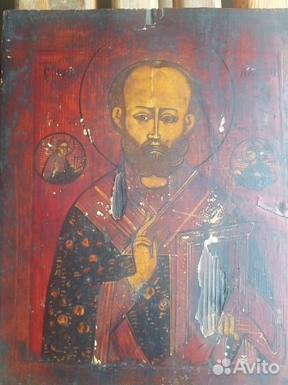Икона Николай Чудотворец 19века