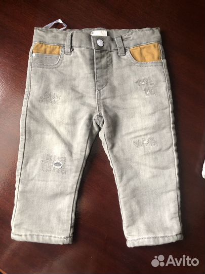 Потёртые утепленные джинсы р.80 Beby GO