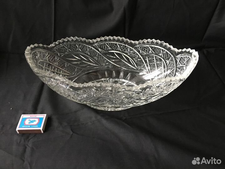 Ваза хрустальная лодочка, большая, СССР