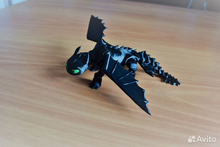 Игрушка подвижная Беззубик (Ночная Фурия) дракон