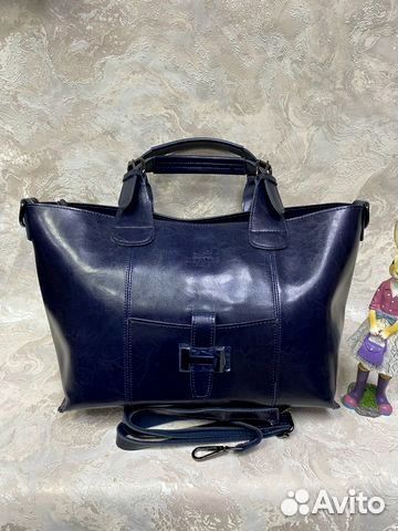 Сумка Hermes кожаная синяя