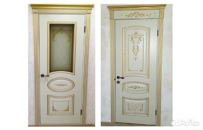 Дверь межкомнатная Эмаль Слоновая Кость/ золото