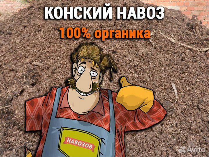 Конский навоз, перегной в мешках (50 л)