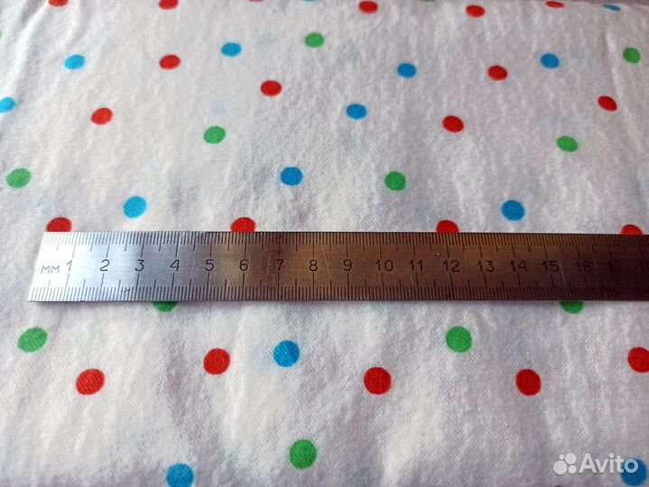 Отрез винтажной ткани Фланель СССР 3м, горох