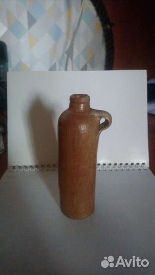 Бутылка старинная глина бутылочка Царская