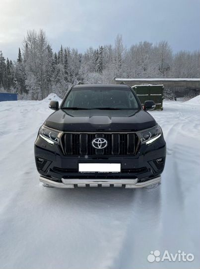 Передняя защита Грюндик клыки нержавейка Прадо150