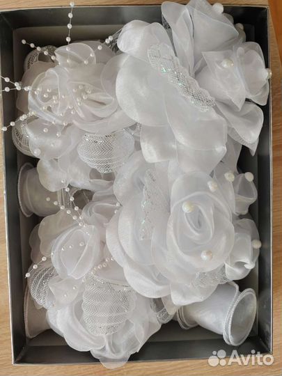 Банты для волос белые