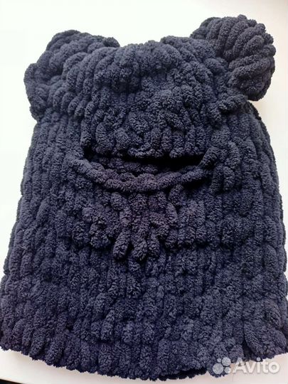 Балаклава вязаная с ушками