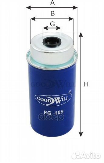 Фильтр топливный, водный сепаратор, картридж CA