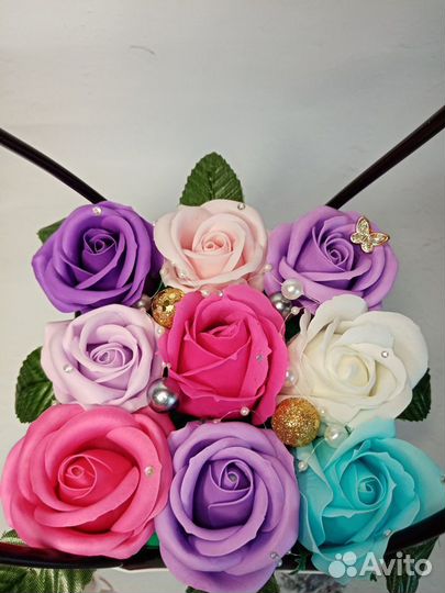 Букет из мыльных роз