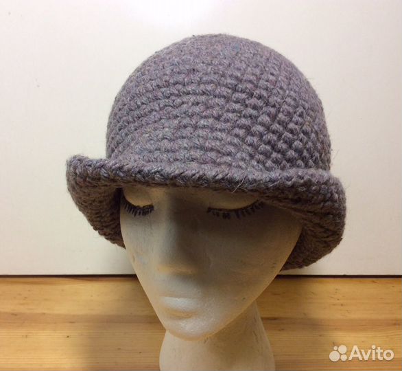 Красивая авторская вязаная шляпка, 54-57, арт 170