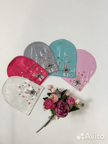 Новая трикотажная шапка для девочки 5-10 лет