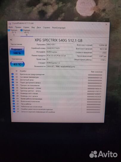 XPH spectrix s40g 512 gb RGB, dram буфер