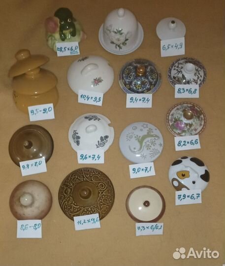 Крышки фарфор керамик стекло, тч д/графин/кувшинов