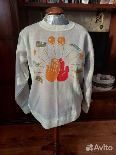 Джемпер с шарфом, комплект, р 46-48