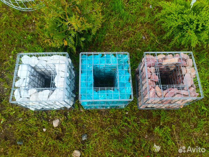 Украшение для сада. Клумба. Фигура из габиона