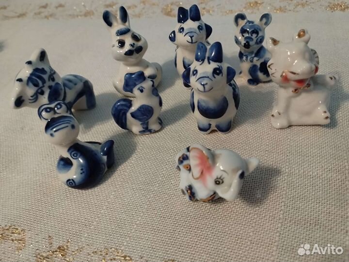 Фигурки животных Гжель