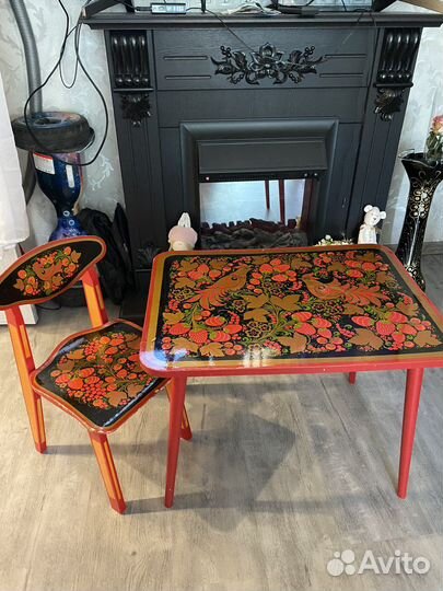 Стол и стул детский ручная роспись