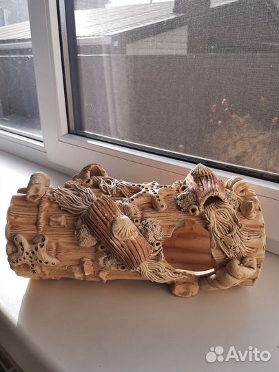 Керамическое полено для аквариума