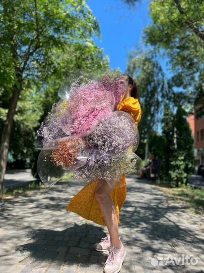 Букет Гипсофила Белая Цветная