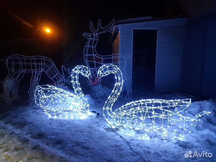 Инсталляция-Новогодний олень,световая фигура