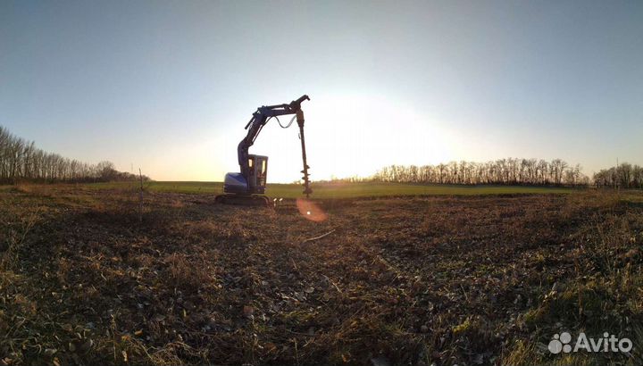 Услуги экскаватора, ямобура. Бурение свай