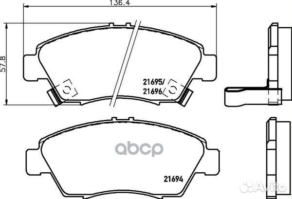 Колодки тормозные дисковые перед (PF-8264)