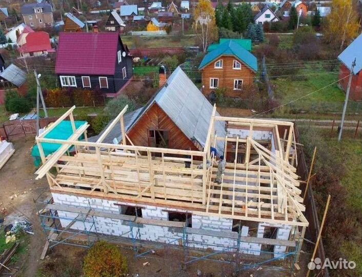 Строительные работы, бригада строителей