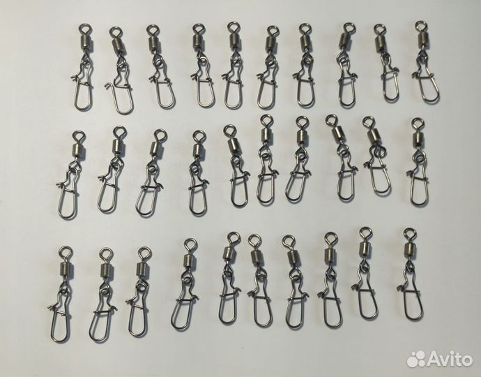 Набор рыболовных вертлюгов с застежкой тест 30 кг