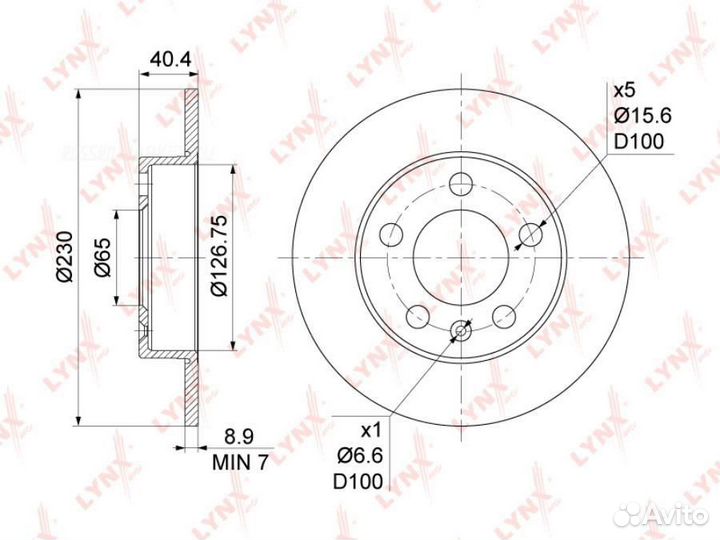 Lynxauto BN-1194 Диск тормозной зад