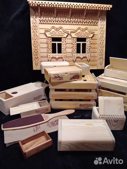 Деревянные коробочки с выдвижной крышкой