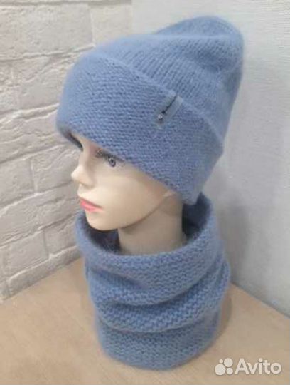 Комплект шапка и снуд женский