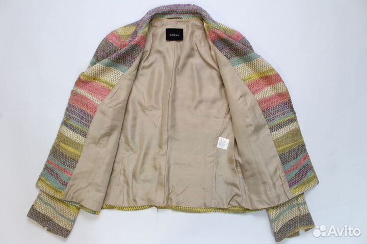 Akris Зимний Жакет Куртка Кофта S Лен Швейцария