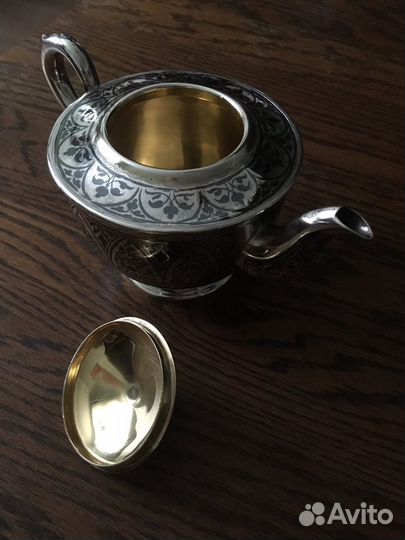 Заварочный чайник серебро 925 черненое