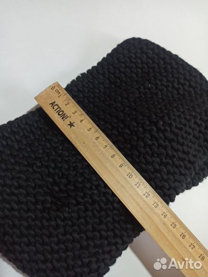 Вязаная черная повязка на голову