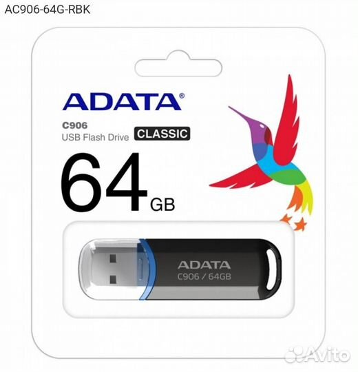 USB накопитель adata Classic C906 USB 2.0 64GB, AC