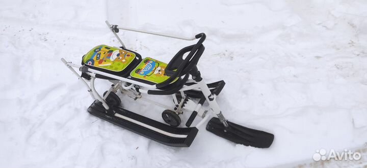 Снегокат для двоих с колесами