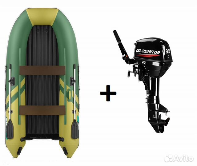 Мотор Gladiator 9.8 + Лодка Gladiator E300S