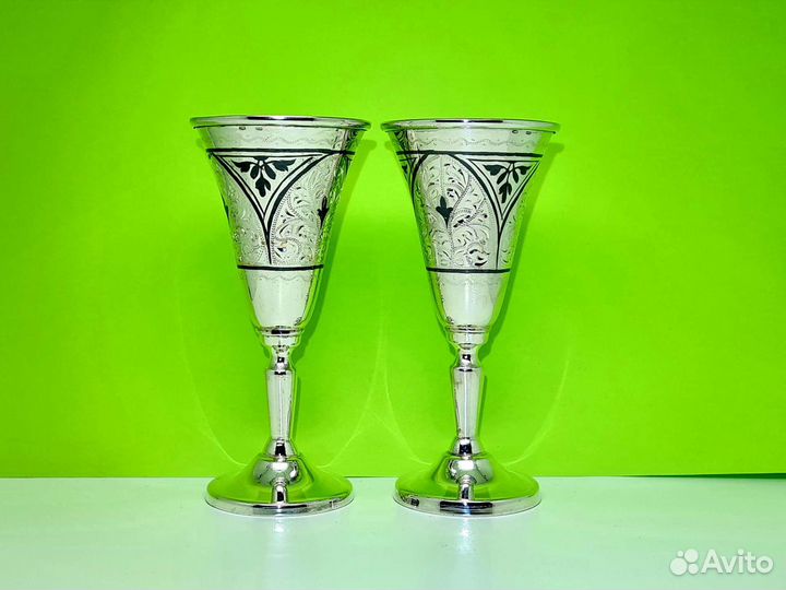 Рюмки Серебряные. 63.78 гр. 875* Высота 105 мм