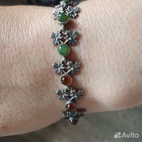 Браслет 835 пробы Самоцветы СССР