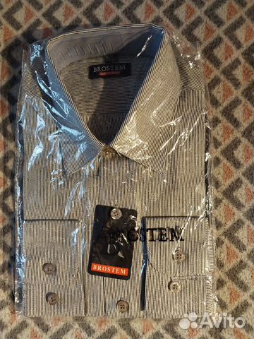 Рубашка размер 33 в бежевую полоску длинный рука