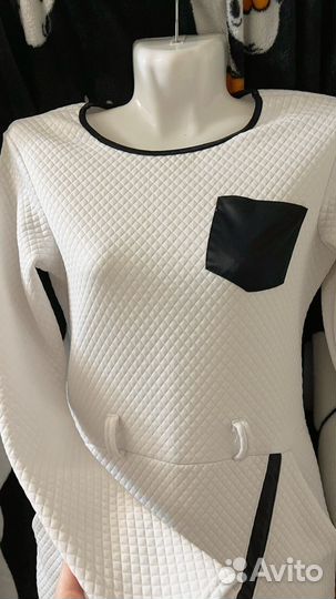 Белое офисное платье 44-46