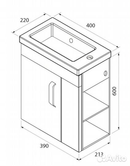 Тумба подвесная с умывальником iddis torr TOR40WRi
