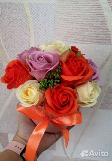 Букеты из мыльных роз