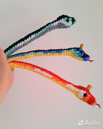 Игрушка змея ручной работы 40 см