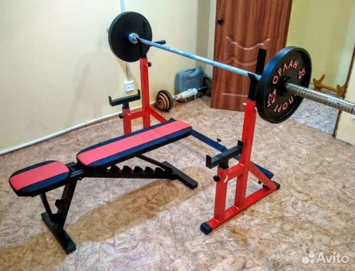 Стойка + скамья жима силовой комплект набор новый