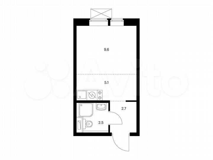 Квартира-студия, 19,9 м², 12/17 эт.