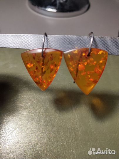 Серьги янтарь СССР